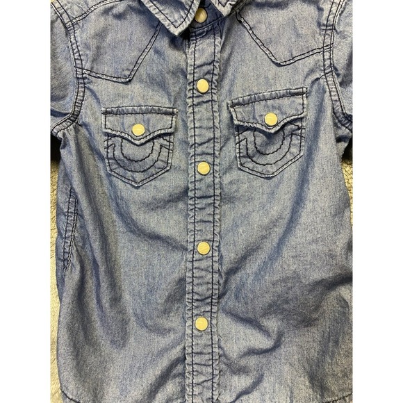 True Religion Georgia  4T Jean Denim Long Sleeve Shirt - Picture 4 of 12